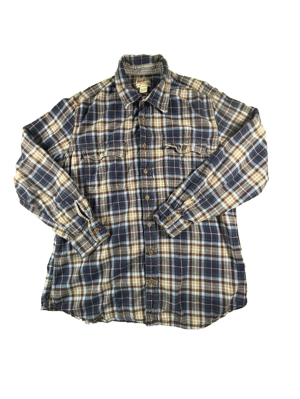 Deadstock Vintage Gap Mens XLT Flannel Long Sleeve Collared Button Shirt Plaid